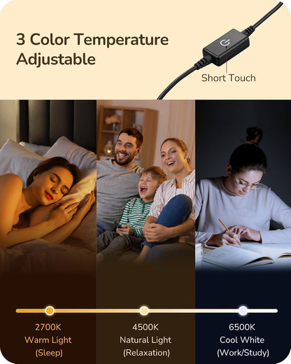LED Table Lamp, Modern Dimmable Desk Lamps Metal Finish, Gold3