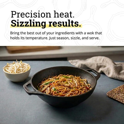 Pre-Seasoned Cast Iron Stir Fry Mini Wok, Pfas-Free, 9 Inches | Pfas-Free Cast Iron Wok for Stir Fry, Searing & Everyday Cooking, Oven & Stovetop Safe, Non-Toxic & Durable6