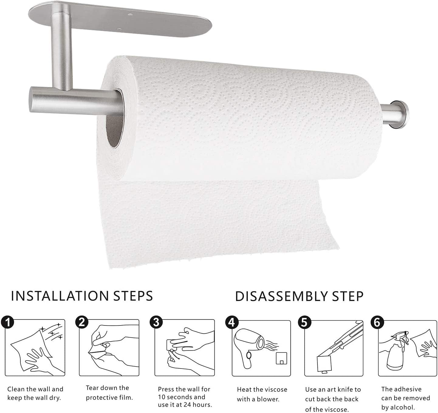 paper-towel-holders-for-kitchen-paper-towels-bulk-self-adhesive-under-cabinet-both-available-in-adhesive-and-screws-stainless-steel
