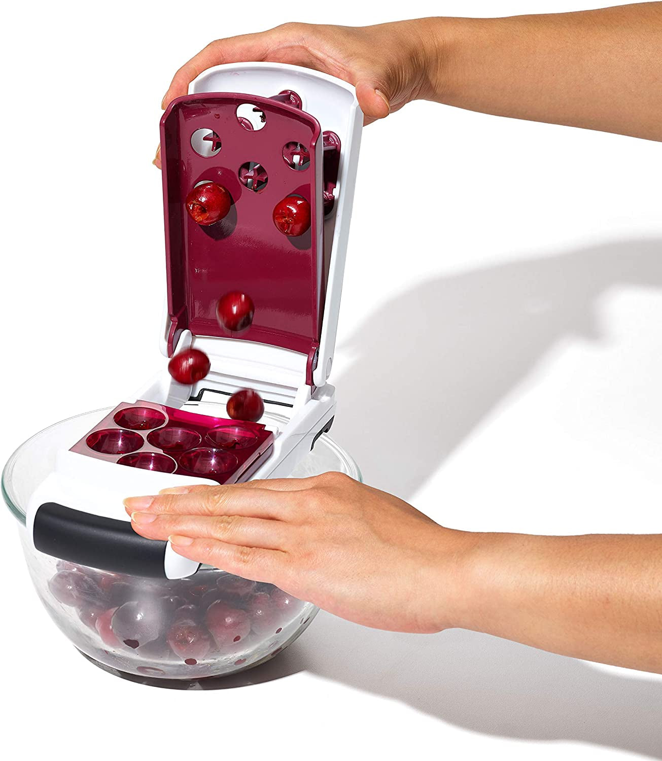 oxo-good-grips-quick-release-multi-cherry-pitter-pits-6-cherries-at-once-fits-different-sized-bowls-mess-free-dishwasher-safe