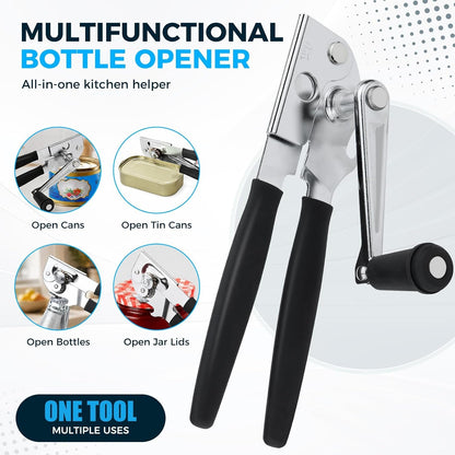 Heavy-Duty Commercial Manual Crank Can Openers,Rubber-Coated Long Handles | Easy to Use, Ergonomic,Works Great on #10 Cans,For Restaurants,Home Kitchens,Seniors & Arthritis4