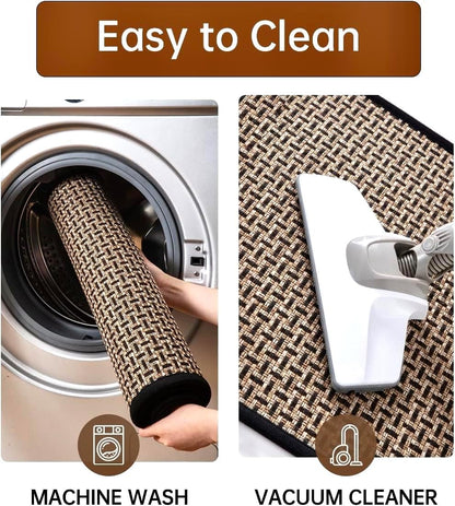 Kitchen Rugs and Mats Non Slip Washable Set of 2 PCS, Absorbent Runner Rugs for Kitchen, Front of Sink, Kitchen Mats for Floor, 17.3"X47"+17.3"X29" (Black) | 17.3"X47"+17.3"X29", Absorbent Woven Runner Set with Cushioned Rubber Backing for Sinks, Bathroom Vanities and Laundry Rooms6