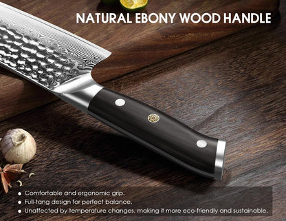 Japanese Chef Knife, 8 Inch Damascus Chef Knife, Ebony Wood Handle7