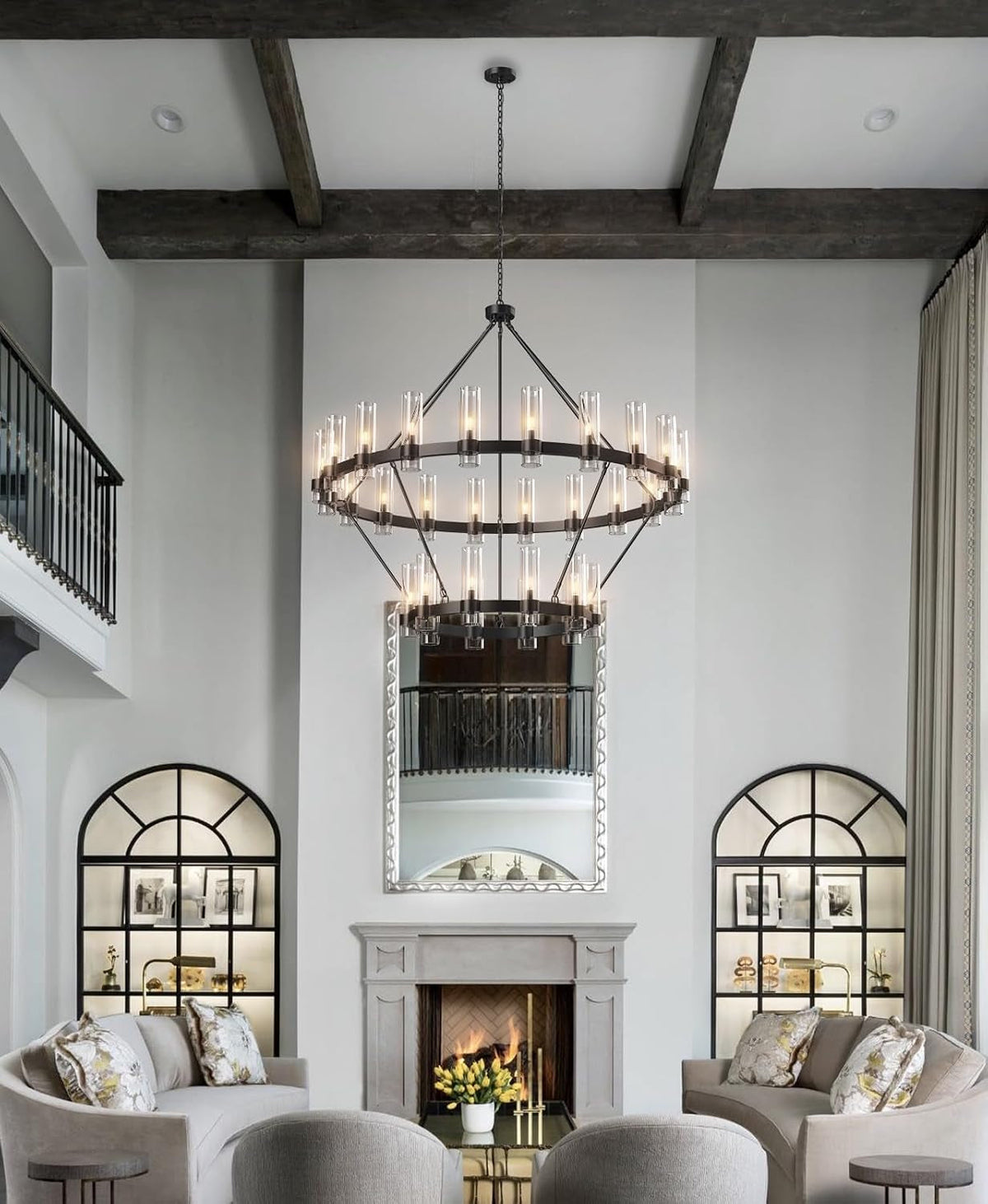 large-black-chandelier-30-light-wagon-wheel-chandelier-with-glass-shade-60-inch-round-industrial-high-ceilings-pendant-lighting-fixture-for-dining-living-room-kitchen-island-foyer