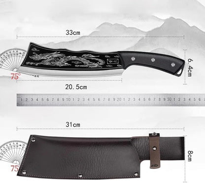 Meat Cleaver, 8 Inch Hand Forged Kitchen Knife Household Chopping Knife Ultra-Sharp Chopping Bone with Sheath2