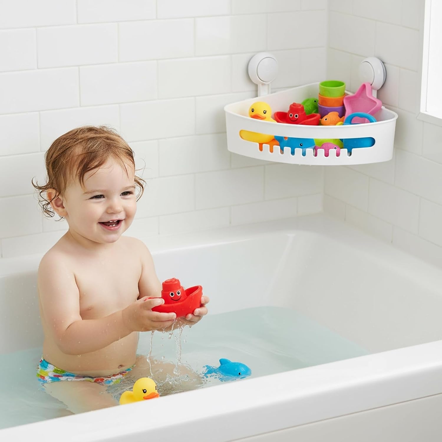 bath-toy-storage-organizer-kids-bathtub-toy-holder-with-drain-holes-shower-caddy-for-bathtub-no-drilling-corner-shower-caddy-suction-cup-waterproof-storage-basket-for-bathroom-kitchen