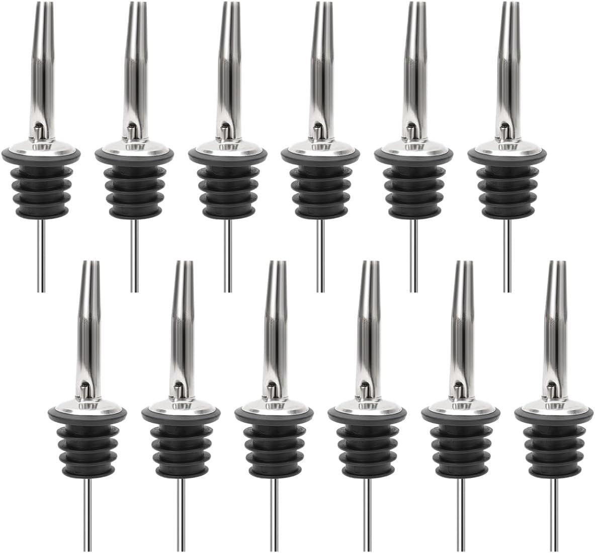 12-pack-stainless-steel-classic-bottle-pourers-w-tapered-spout