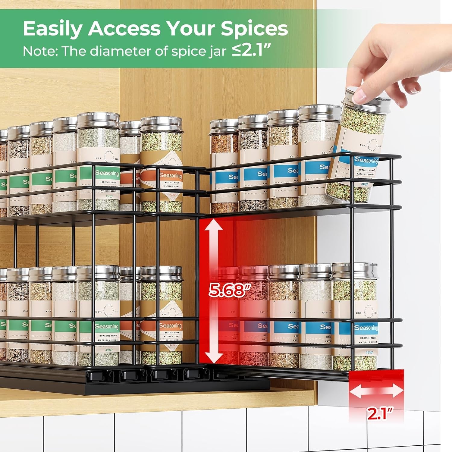 pull-out-spice-rack-organizer-for-cabinet-slide-out-spice-racks-easy-to-install-spice-cabinet-organizers-7-4-wx10-43-dx8-26-h-3-drawers-2-tiersblack
