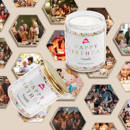 Happy Birthday Candle, Birthday Gifts for Women, Vanilla Soy Candles4