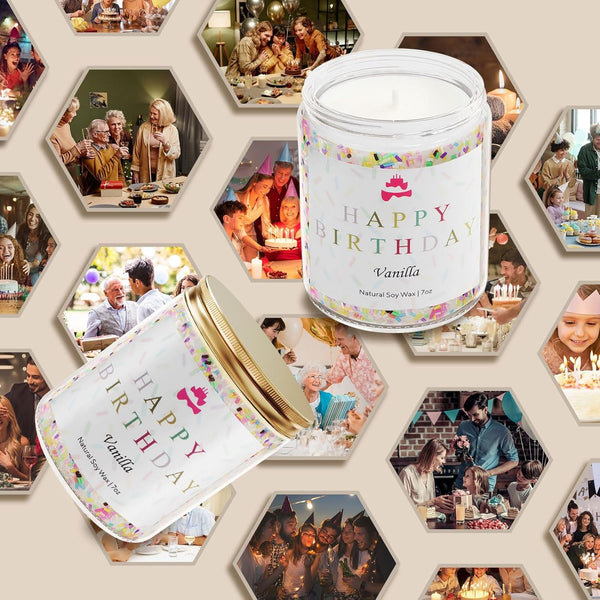 Happy Birthday Candle, Birthday Gifts for Women, Vanilla Soy Candles4
