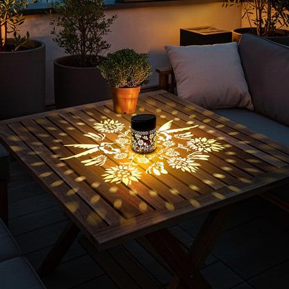 Solar Mandala Fence Lights Outdoor Decoration 4 Pack, Solar Wall Lights2