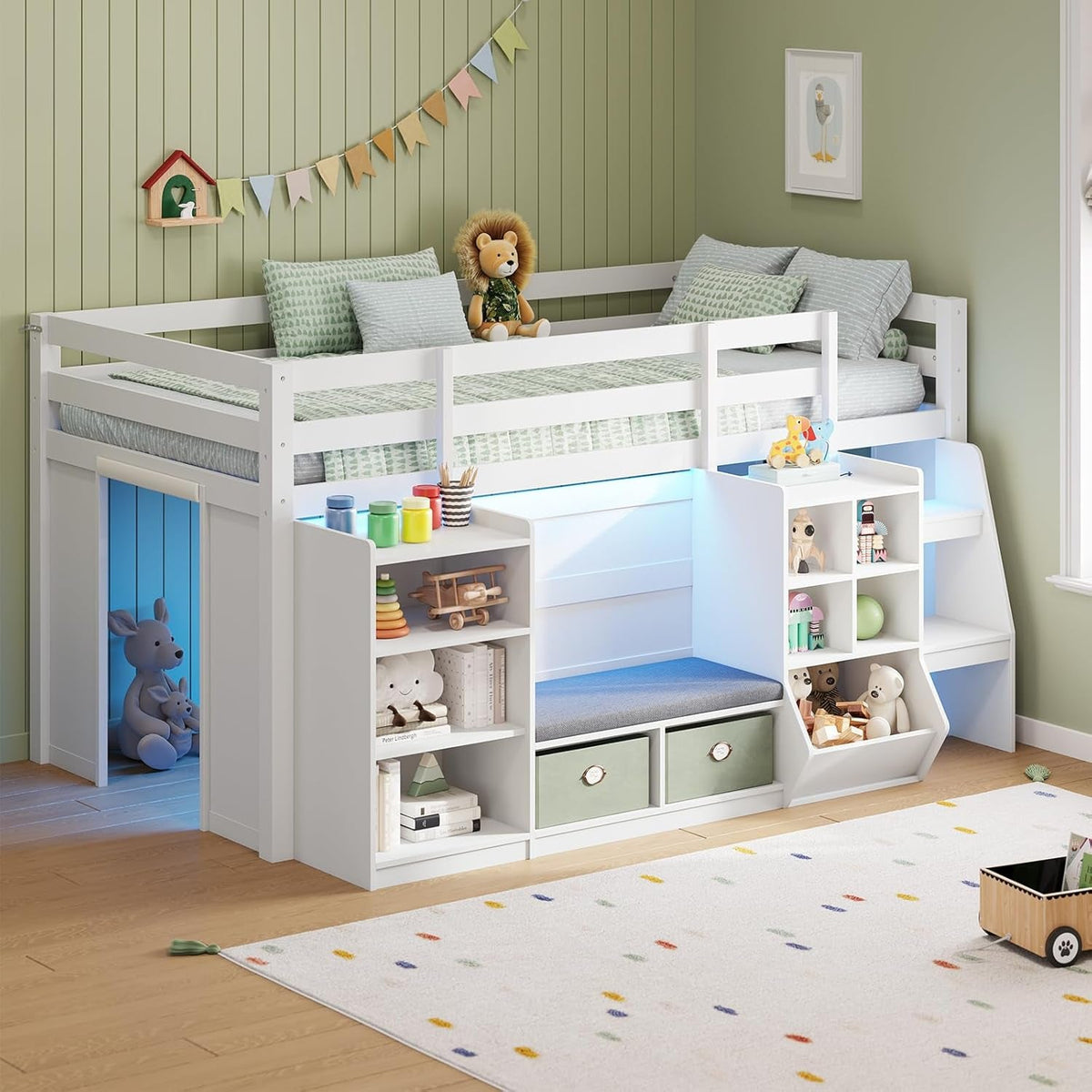 low-loft-bed-twin-size-with-led-lights-wooden-kids-twin-loft-bed-with-storage-bookcase-toy-box-reading-nook-and-secret-play-space-modern-loft-bed-with-stairs-and-safety-guardrails-for-boys-girls