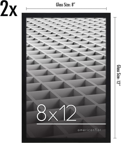 8X12 Picture Frame 2-Pack - Slim Molding - Black2