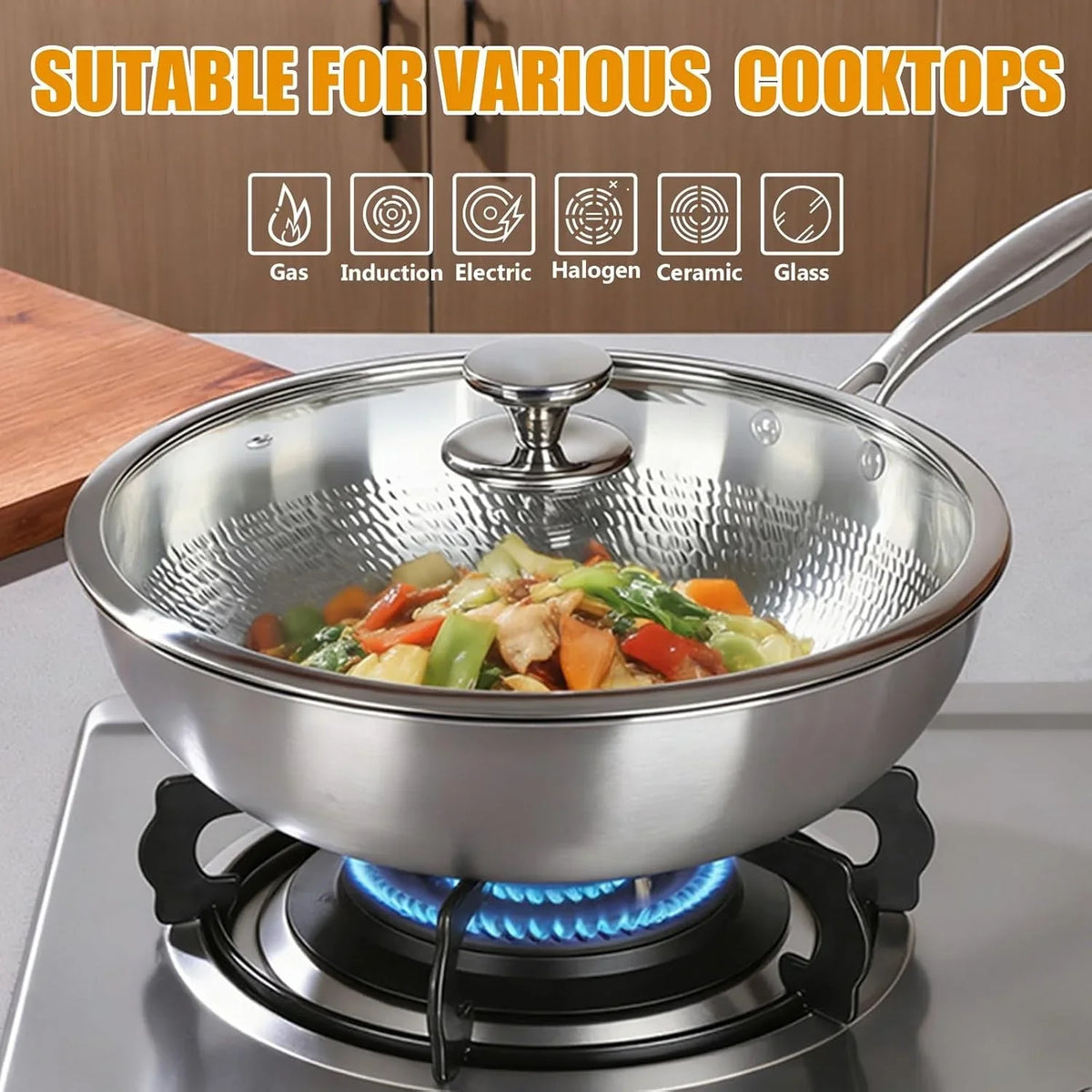 titanium-hammered-wok-pan-with-lid-pure-titanium-pans-for-cooking-no-coating-non-stick-flat-bottom-wok-ultra-durable-scratch-resistant-compatible-with-all-cooktops-12-6in