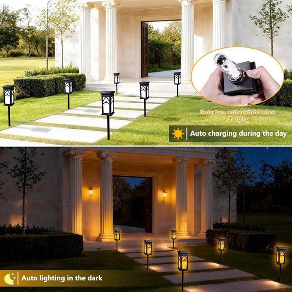 Solar Lights Outdoor, 6 Pack Solar Torch Light with Flickering Flame3