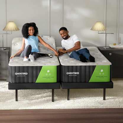 Adjustable Base + Signature Hybrid 12” Split King Mattress Bundle – Cooling Memory Foam & Innerspring Hybrid Bundle – Electric Adjustable Bed Frame Power Base with Zero Gravity, Massage2