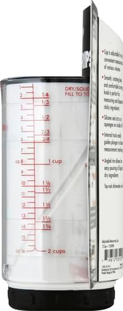 OXO Good Grips Adjustable Liquid Measuring Cup, 2 Cup Capacity | Useful for Measuring & Dispensing Peanut Butter, Honey and Other Liquids, Measurement Markings, Dishwasher Safe15