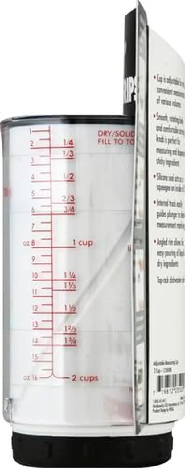OXO Good Grips Adjustable Liquid Measuring Cup, 2 Cup Capacity | Useful for Measuring & Dispensing Peanut Butter, Honey and Other Liquids, Measurement Markings, Dishwasher Safe15