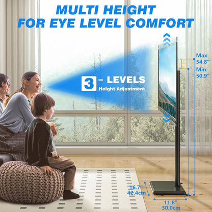 Swivel Floor TV Stand for 32-65 Inch Flat Screen Tvs | Height Adjustable Mount, Solid Wood Base, Space Saving, Holds 88Lbs, Max VESA 400X400Mm for Living Room Bedroom Corner4