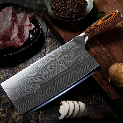 Meat Cleaver, Traditional Handmade Knife Forged Kitchen Japanese Knives 4Cr13 Carbon Steel Wooden Handle Meat Slicer Cleaver Knives7