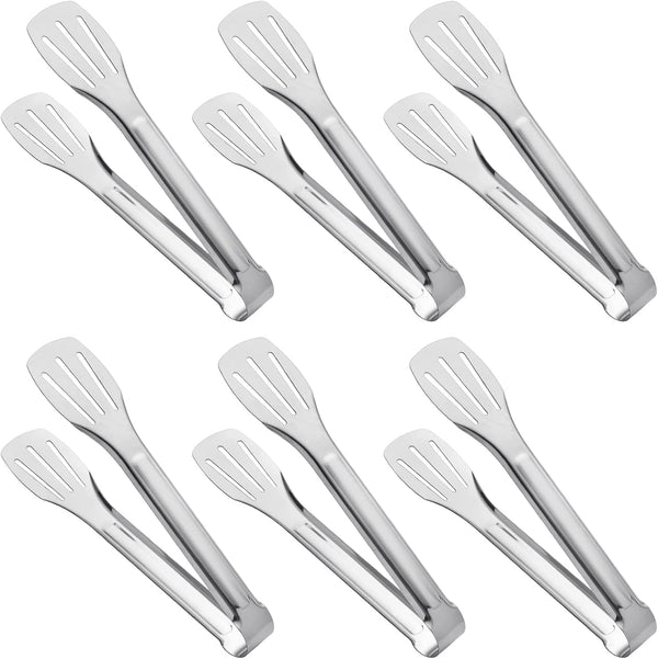 Serving Tong Kitchen Tongs,Buffet Tongs, Stainless Steel Food Tong Serving Tong,Small Tongs 6 Pack (7 Inch)1
