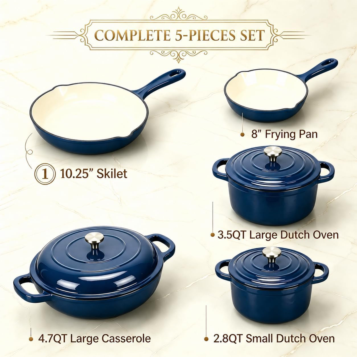 5-piece-navy-blue-enameled-cast-iron-cookware-set-includes-8-frying-pan-10-skillet-2-8qt-and-3-5qt-dutch-ovens-and-4-7qt-casserole