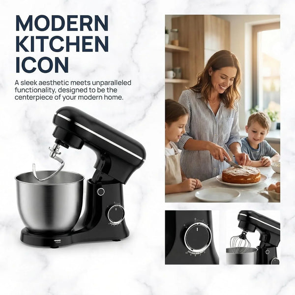 Electric Stand Mixer with Bowl 6.5QT Stainless Steel, 10 Speeds Kitchen Stand up Mixer for Baking Cakes Cookie Bread Salad Food with Egg Whisk, Dough Hook, Flat Beater - Portable Baking Mixers2