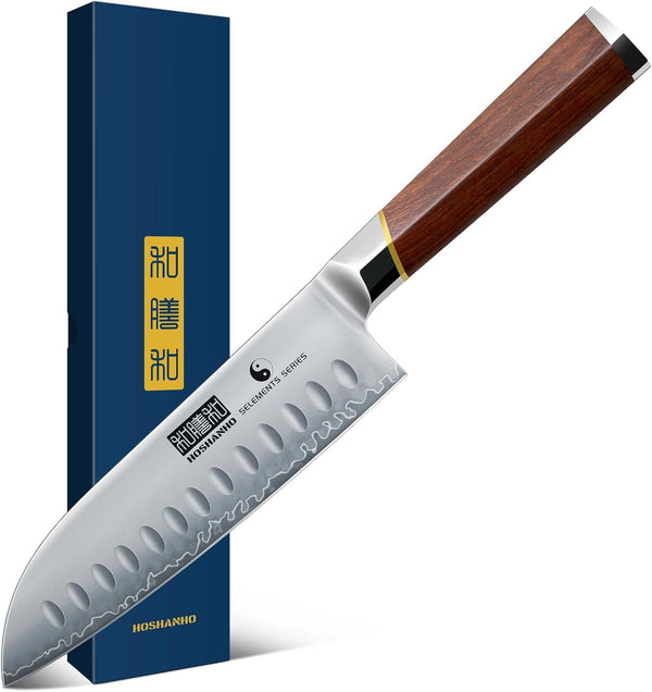 Santoku Knife 7", Razor Sharp Kitchen Knife with Rosewood Handle1
