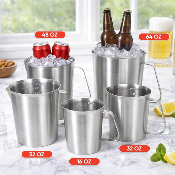Newness Stainless Steel Measuring Cup, Metal Measuring Cup with Handle (Upgraded, 3 Marking Including Cup/Ml/Ounce Scale), 16 Ounces (0.5 Liter, 2 Cup)6