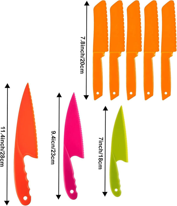 48 Pcs Kid Cooking Kitchen Knife Set, Plastic Serrated Edges Children'S Safe Nylon Knives for Cutting Fruit Bread Cake Salad Lettuce Kids Cooking Supply9