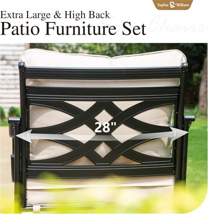 Metal Patio Furniture Set with 2 Rocking Chairs3
