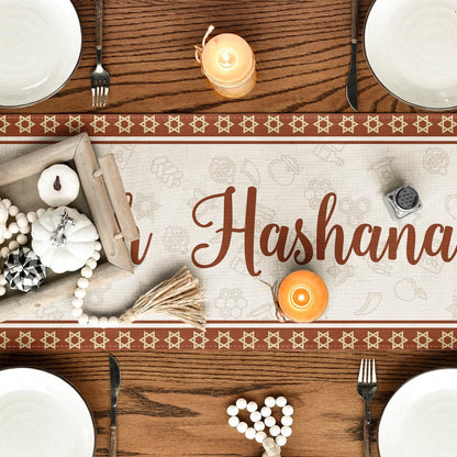 Honey Rosh Hashanah Table Runner, Shana Tova Kitchen Dining Table Decoration for Home Party Decor 13X108 Inch7