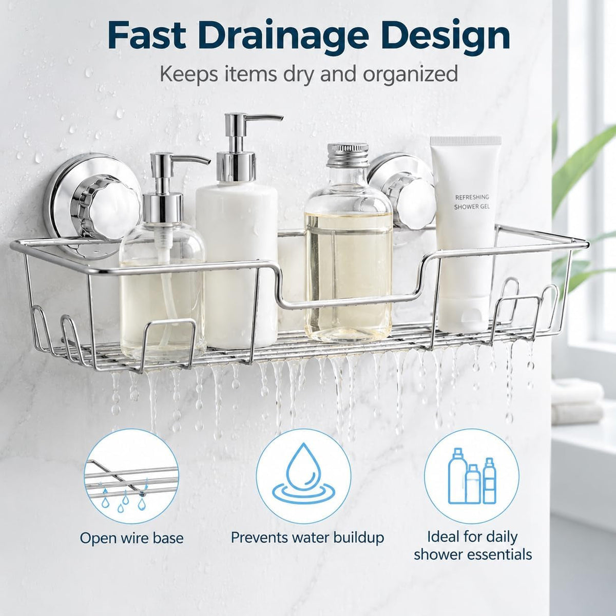 strong-suction-cup-shower-caddy-bath-shelf-storage-with-4-side-hooks-combo-organizer-basket-for-shampoo-conditioner-soap-razor-bathroom-accessories-chrome-2-count
