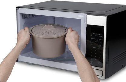Microwave Rice & Grain Cooker, Locking Lid | Easy Cook Container, Heat-Resistant Handles, Includes Measuring Cup & Mixing Paddle, Cooks Veggies & More7