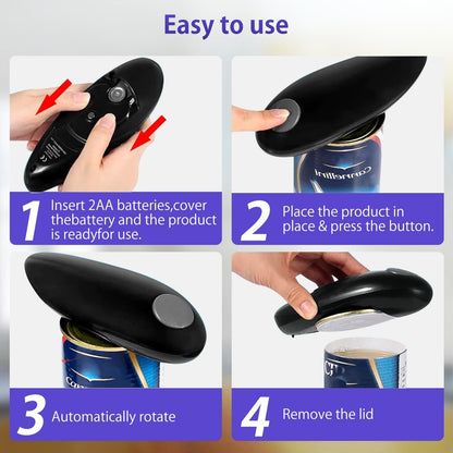 Electric Can Opener, Handheld One-Touch Automatic Can Opener, Smooth Edge Kitchen Gadget Can Openers Electric for Seniors with Arthritis3