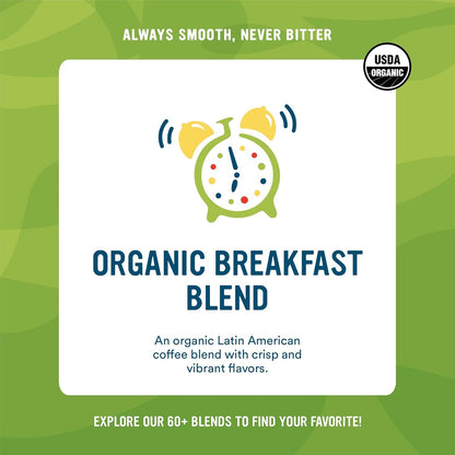 Roasted Whole Bean Coffee, Organic Breakfast Blend, 4 Pound3
