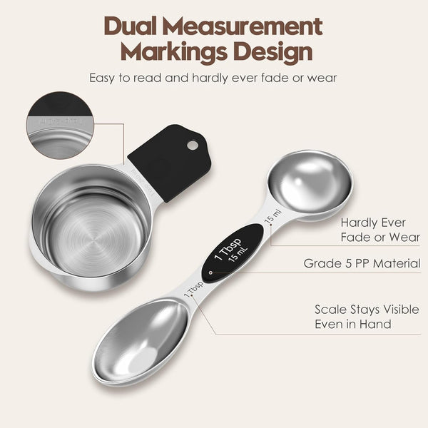 Magnetic Measuring Cups and Spoons Set – 304 Stainless Steel2