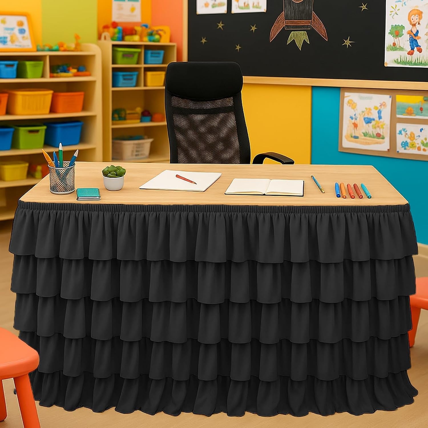 teacher-desk-skirt-black-tutu-table-skirt-for-classroom-6ft-ruffled-tablecloth-back-to-school-supplies-for-girls-birthday-party-dessert-decorations