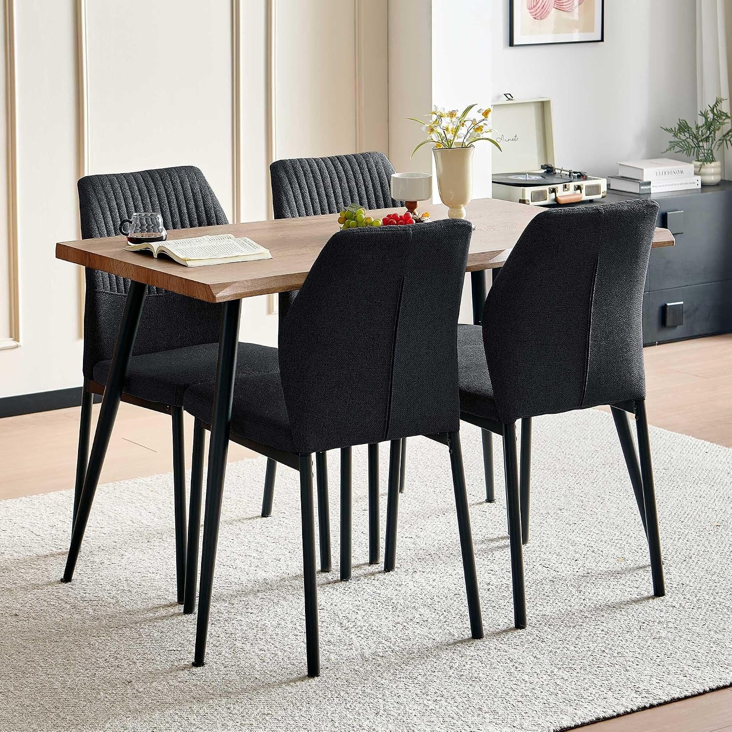 dining-table-set-for-4-modern-wood-irregular-rectangle-dining-table-linen-fabric-dining-chairs-4-table-and-chairs-set-of-4-for-kitchen-dining-room-black