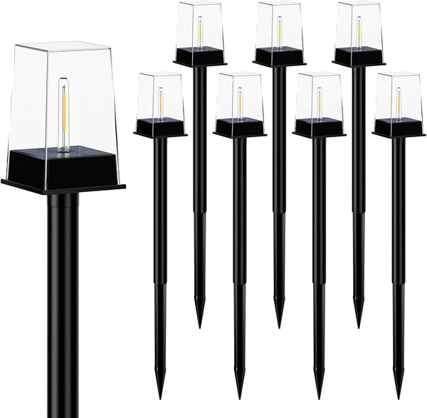 Solar Pathway Lights Outdoor 8 Pack, Solar Garden Lights Warm White 4 Lighting Modes, Solar Path Lights Auto On/Off, Landscape Lighting for Yard Walkway Driveway Patio Lawn Decor9