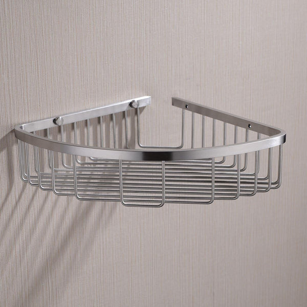 304 Stainless Steel Shower Caddy Corner Basket Shelf Bathroom Organizer Wall Mounted Storage, Brushed Nickel2