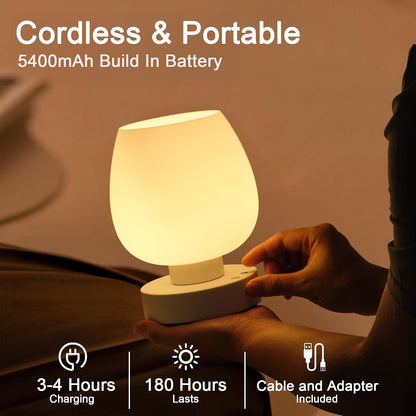 Cordless Touch Bedside Table Lamp, Small Rechargeable Battery RGB Light2