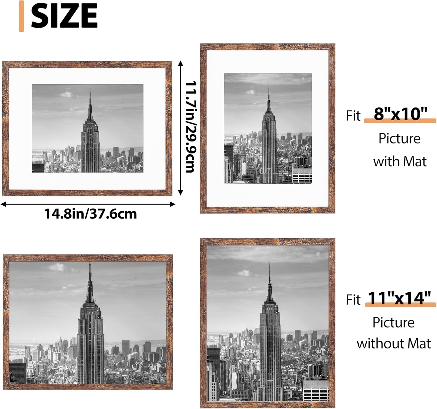 11x14-picture-frame-mdf-frame-with-plastic-cover-rustic-brown