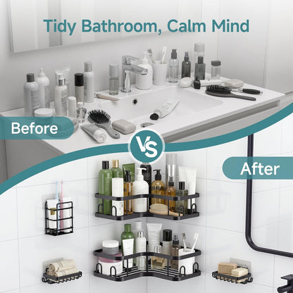 Large Capacity Corner Shower Caddy 6-Pack, Advanced Rustproof Design8