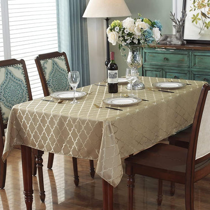 Jacquard Tablecloth, Rectangle, Gold, 60" X 84"9