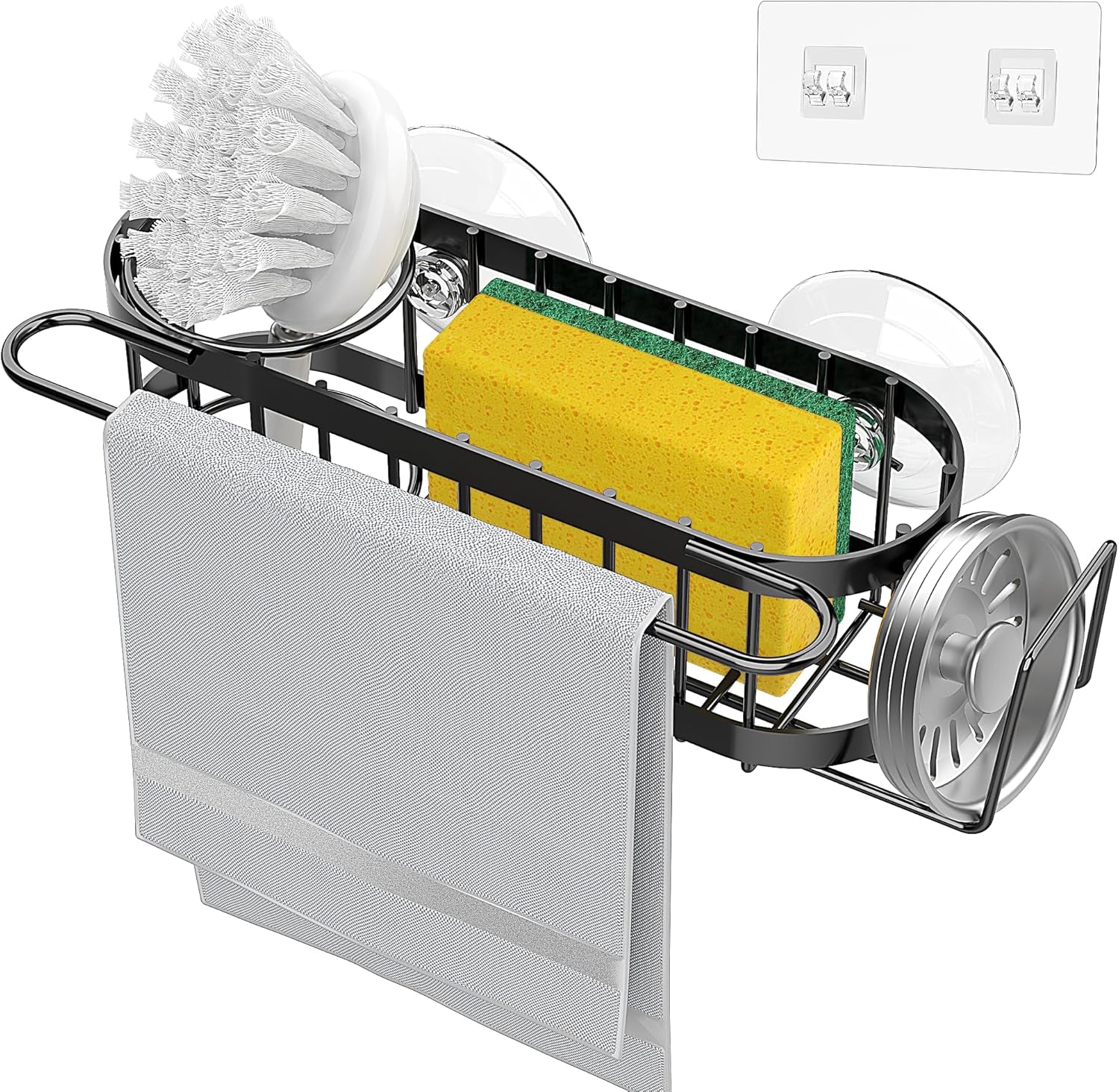 kitchen-sink-caddy-sponge-holder-in-the-sink-stainless-steel-kitchen-sink-organizer-brush-holder-dish-cloth-hanger-sink-stopper-holder-suction-cup-black