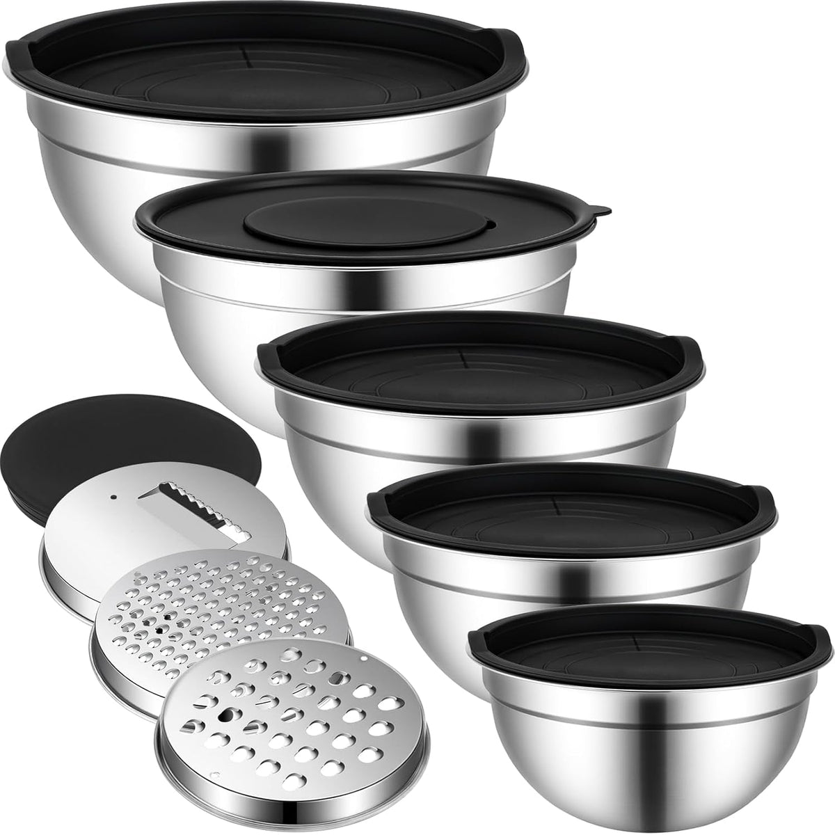 stainless-steel-mixing-bowls-with-lids-5-pcs-mixing-bowls-with-lids-set-included-3-grater-attachments-size-4-5-4-3-5-2-1-1-5qt-mixing-bowl-set-for-baking-and-serving-black-5-pack