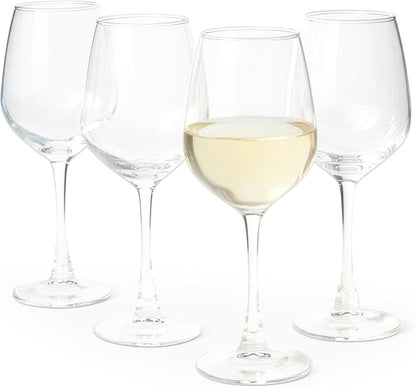 Stemmed White Wine Glasses, 12 Oz., Dishwasher-Safe, 4-Piece Set1