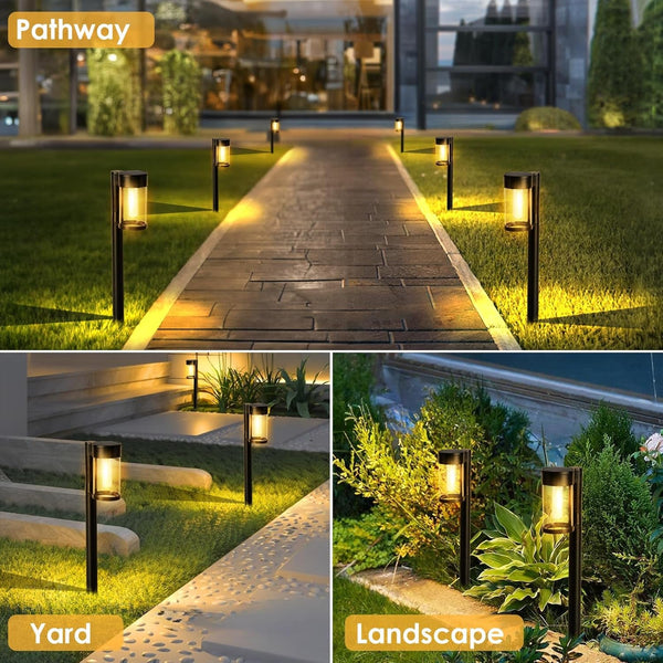 Solar Pathway Lights Outdoor, 10 Pack Metal & Glass Solar Lights Outdoor Waterproof Landscape Path Lights for Yard Walkway Garden Decor, Warm White6