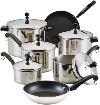 Classic Series Nonstick Stainless Steel Cookware Set, Pots and Pans Set, 15-Piece1